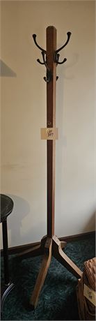 Antique Wood Coat Rack