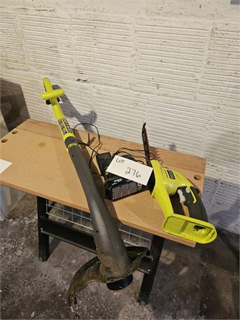 Ryobi Cordless Hedge Trimmer & Weed Wacker With Battery & Charger
