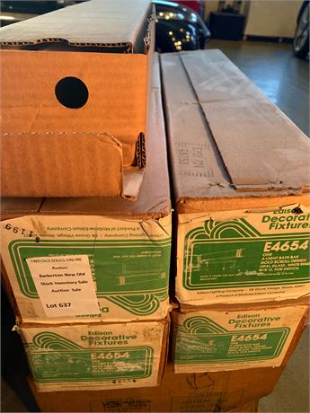 Edison Decorative Fixtures 4 Light Opal Bath Bar Fixture W/Gold Scroll Design