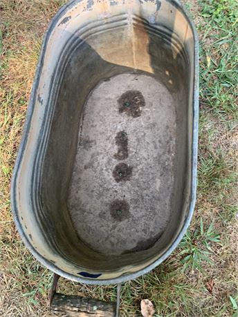 Galvanized Metal Wash Tub Planter