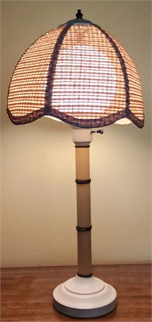 Faux Bamboo Wicker Rattan Lamp