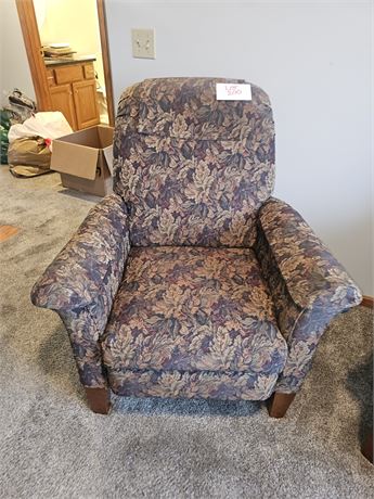 La-Z-Boy Push Back Recliner Features Muted Leaf & Branch Print In Fall Color