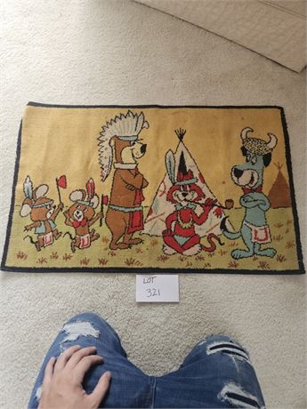 Vintage 1960's Yogi Bear, Huckleberry Hound & More Rug