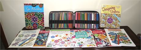 Adult Coloring Books And Colored Pencils