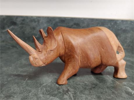 Solid Wood Carved Rhino~Handcarved in Kenya