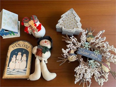 Winter Snowman, Birdhouse Christmas Lot
