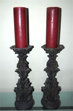 2 Large Candle Holders
