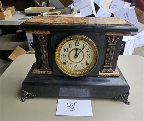 Seth Thomas Antique Adamantine Finish 8 Day Mantle Clock