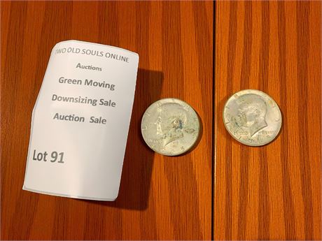 1965 Half Dollar Silver Coins (40% Silver) - Lot of 2