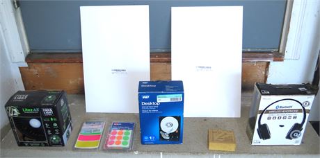 Mixed Lot: Headphones, Hard Drive, Trimable Screen, Etc