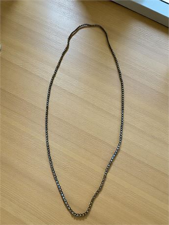 Vintage Black & Rhinestone Tennis-Style Necklace