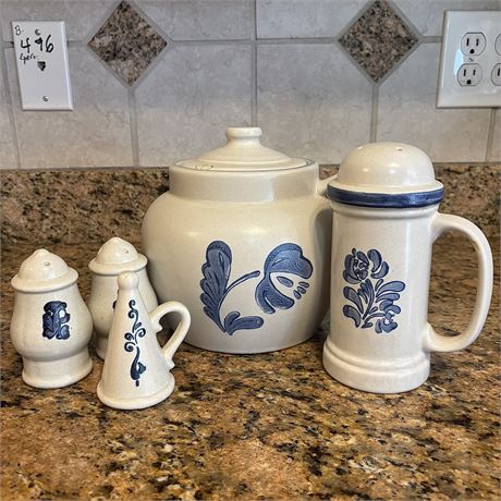 Pfaltzgraff Yorktowne Mixed Lot - Bean Pot, Snuffer, S&P Set