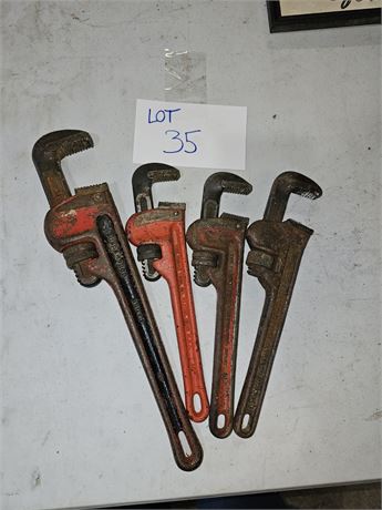 Mixed Pipe Wrenches- Craftsman & More Sizes Vary