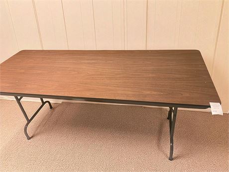 6 Foot Laminate Wood Grain Folding Utility Table