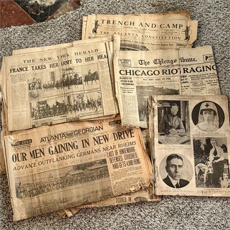 Antique WWI Related Newspapers