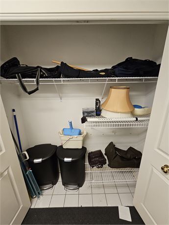 Closet Cleanout:Carry On Soft Luggage / Trash Can's / Lamp Shades & More