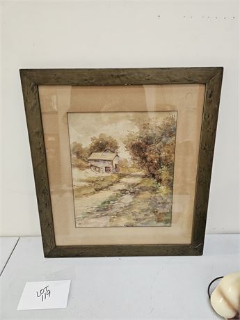 Old Mill Water Color Art Painting