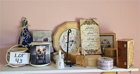 Mixed Decor Lot Warmer, Wall Clock, Candles & More