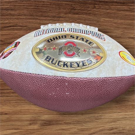 Ohio State National Championship Full Size Football w/ Metal Emblem