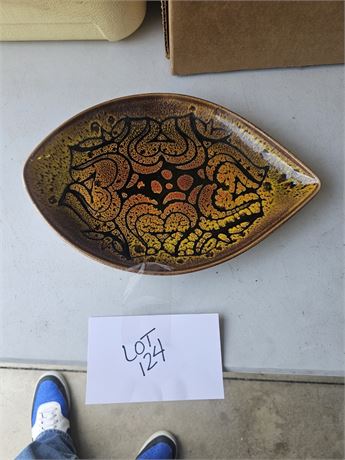 Vintage Poole Pottery "Aegean" Leaf Dish