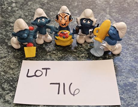 Original Vintage PVC Schleich Peyo Mixed Figurines Lot - 1980's Dates, Sizes