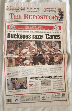 Buckeyes Fiesta Bowl 2003 Newspaper