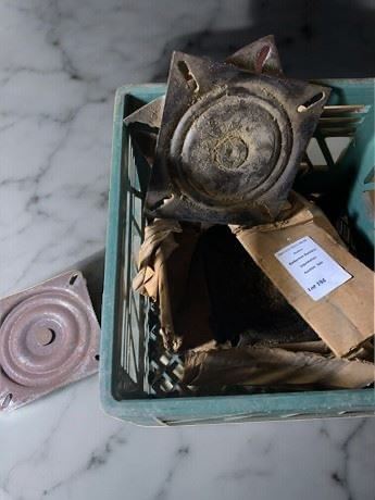 Metal Swivel Lot In Plastic Storage Crate