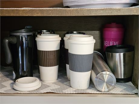 Cupboard Cleanout : Mixed Travel Mugs - Pioneer Woman / Mustang & More