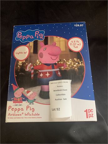 Gemmy Airblown Inflatable Light Up Peppa Pig Christmas Yard Decoration/Org Box