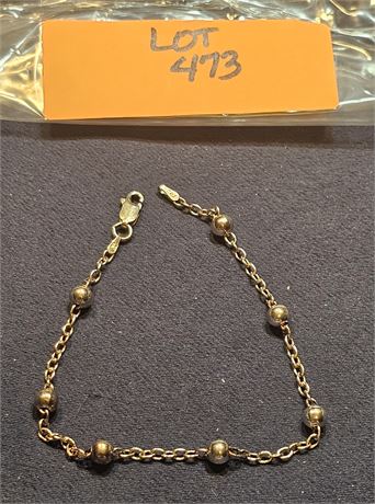 Sterling Ball Link Bracelet 8" 0.13 ozt