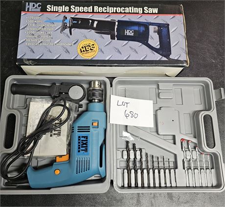 HDC Reciprocating Electric Saw & Fixit Impact Drill