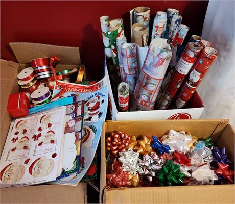 Bows, Ribbon, Bags and Wrapping Paper Lot