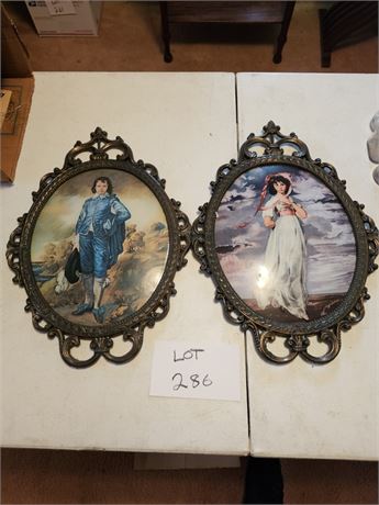 Vintage Metal Oval Frame Italian Art Prints Blue Boy & More
