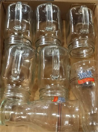Samuel Adams Patriot Brewer Boston Lager Glass Mug Lot of 7