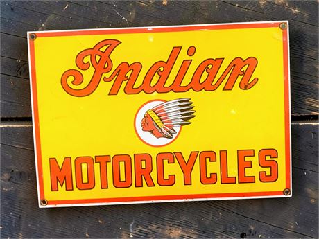 Tin Replica Indian Motorcycle Advertising Sign