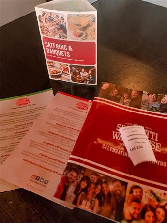 MEMORABILIA LOT - Spaghetti Warehouse Marketing & Menu Lot