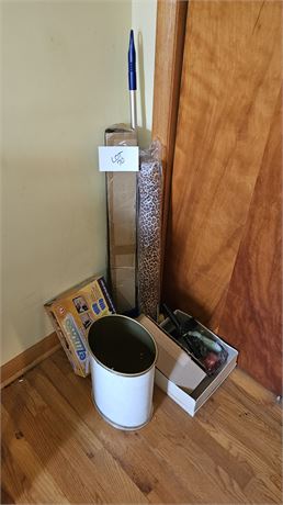 Trash Can, Cleaning Supplies & More