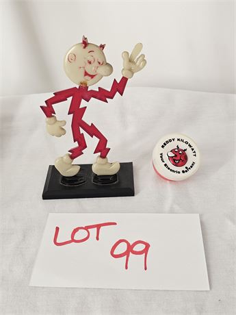 Reddy Kilowatt 1961 Plastic Figure & Night Light