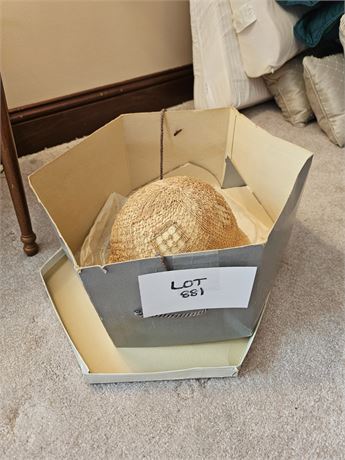 Yves Saint Laurent 1920's Style Bucket Hat with Crochet and Woven Raffia Trim