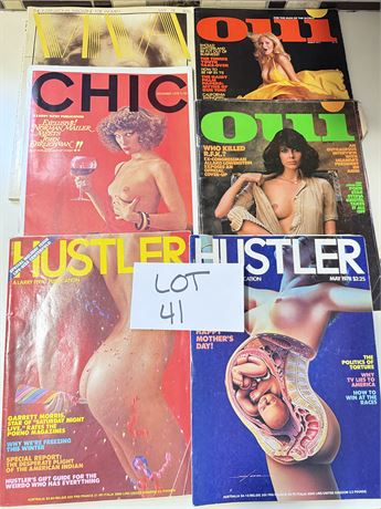 X-Rated Adult Magazine Lot Oui, Hustler, Chic, VIVA