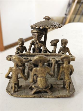 Ashanti Congo Bronze Village Playing Awale Game