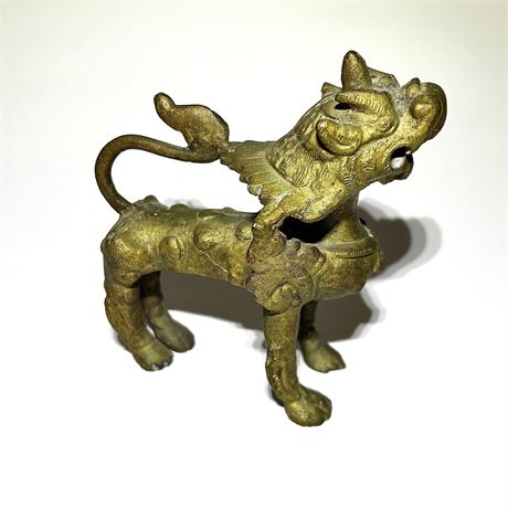 Old Cast Brass/Bronze Chinese Guardian Lion