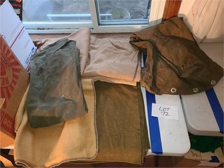 Military Wool Blankets & Duffel Bags