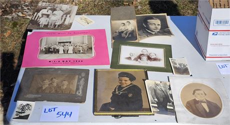 Mixed Antique Photo Lot: Seiberling Rubber Co Photo/Portraits & More