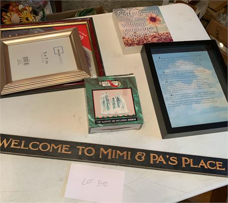 Picture Frames Welcome To Mimi's & Pa's Place Wood Sign Small Glass Nativity