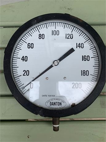 Danton Instrument Corp Date Tested Pressure Gauge 9 Inches Around