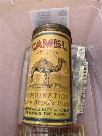 Vintage Camel No. 27-A Combination Repair Gum Gas & Oil Advertising Can