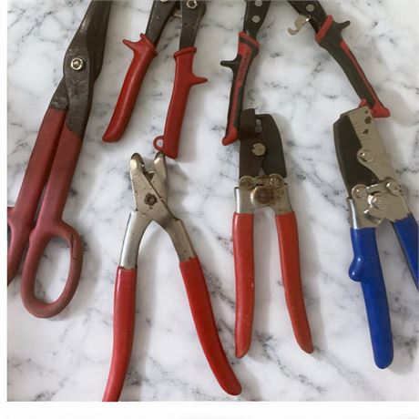 Tin Snips & Metal Working Tools Lot