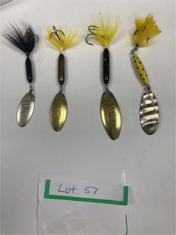 Lot of 4 Lures - Rooster Tail 4 - 5 - 6 Shyster  Caldwell