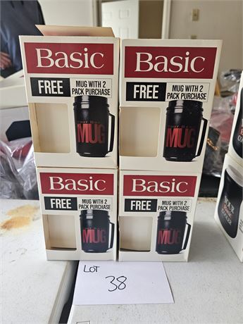 Basic Cigarettes Brand Mugs x4